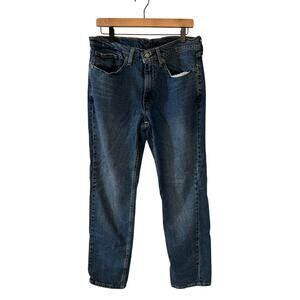 Levi Strauss & Company Distressed Roughed Up 514 Denim Blue Jeans 34x32